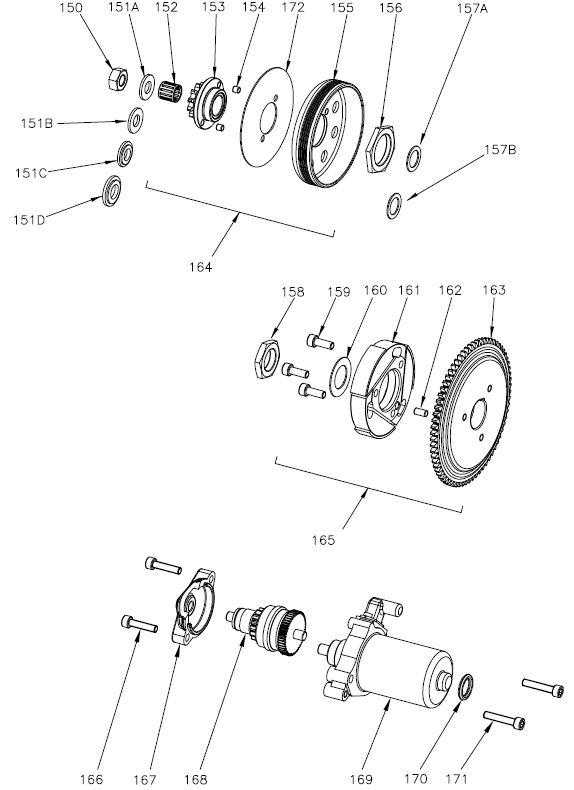 164. Compl. clutch housing w/sprocket z13 GP-Rok Jr