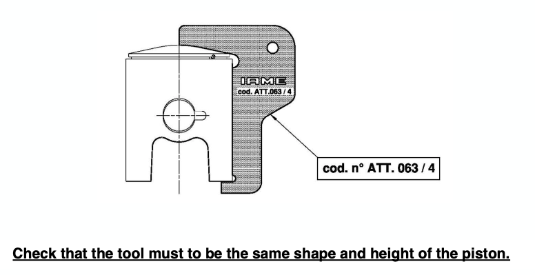 IAME KA100 PISTON DOME SHAPE & HEIGHT TEMPLATE