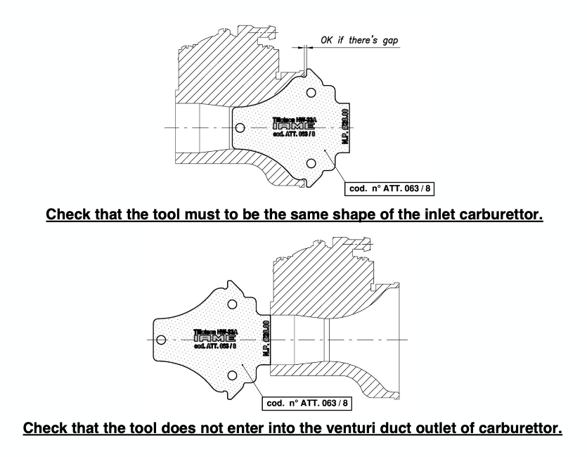 IAME KA100 CARB VENTURI INLET& OUTLET PROFILE