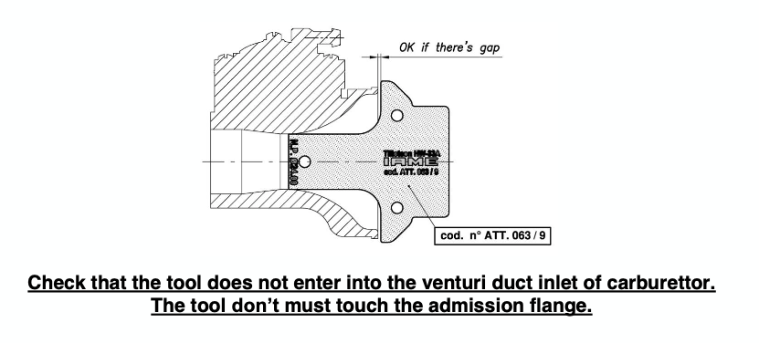 IAME KA100 "NO GO" GAUGE FOR CARB VENTURI MAX DIAMETER