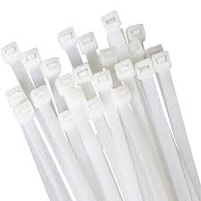 WHITE ZIPTIE 100 PCK