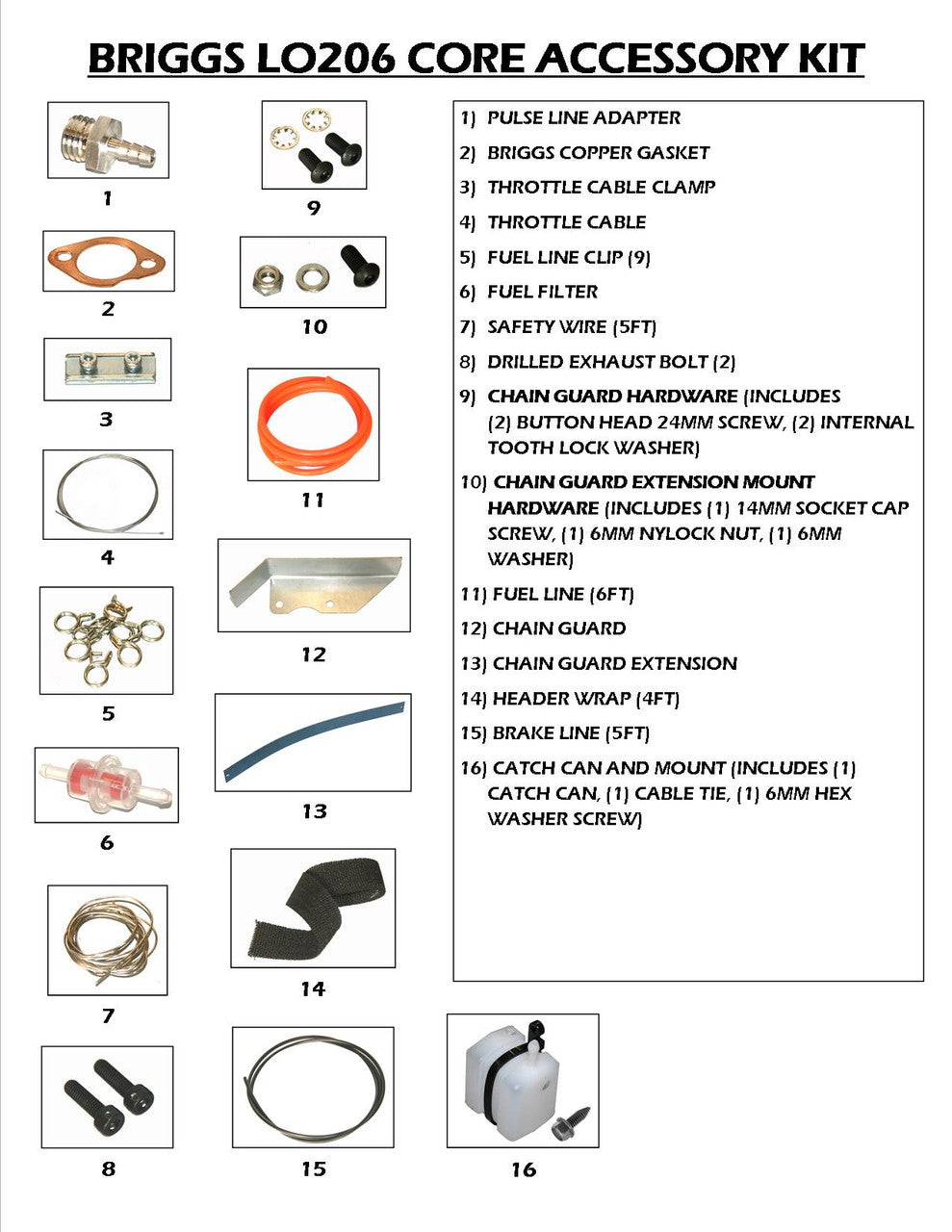 BRIGGS 206 ACCESSORIES