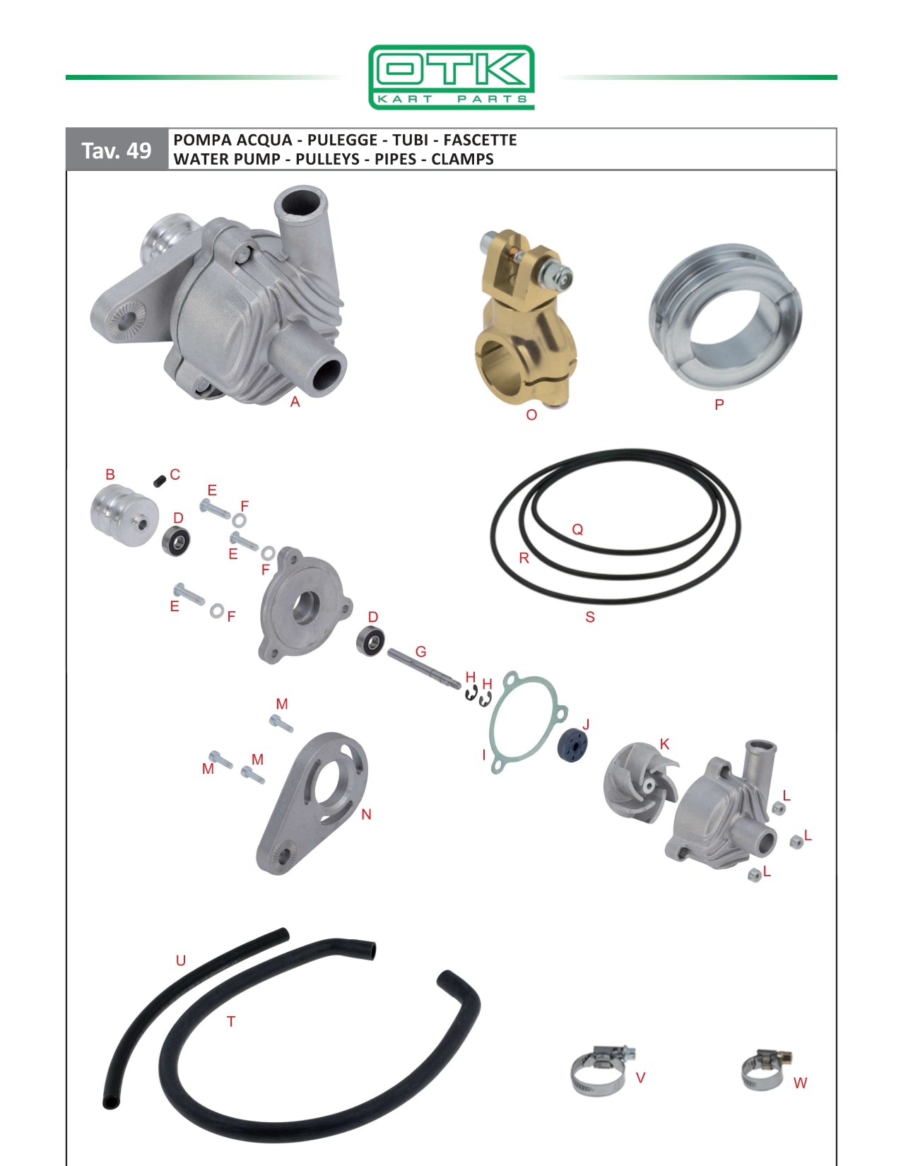 OTK WATER PUMP - PULLEYS - PIPES - CLAMPS