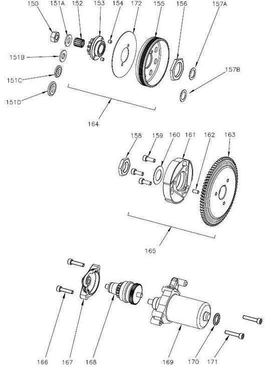 164. Compl. clutch housing w/sprocket z13 GP-Rok Jr